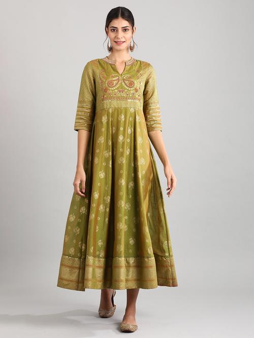 foil print anarkali ethnic dress - 17901008 - Very Small Image - 1