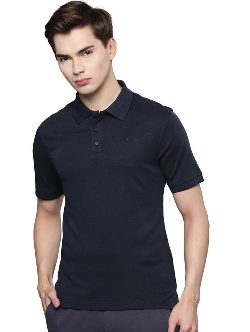 navy blue solid polo t-shirt - 17901223 - Very Small Image - 1