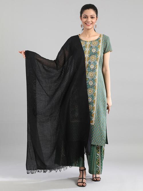 black cotton dupatta - 17902083 - Very Small Image - 1