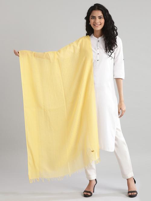yellow cotton dupatta - 17902099 - Very Small Image - 1