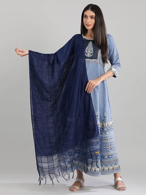 blue viscose dupatta - 17902101 - Very Small Image - 1