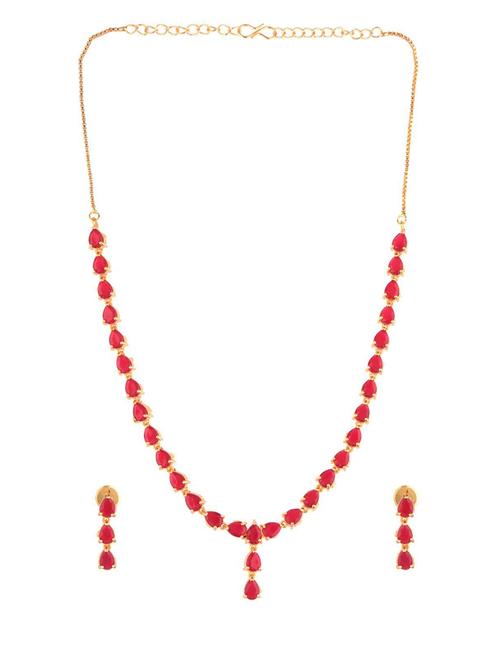 pink crystal choker necklace earrings set  - 17903165 - Very Small Image - 1