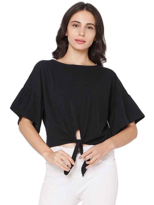 tie front solid top - 17904722 - Very Small Image - 1