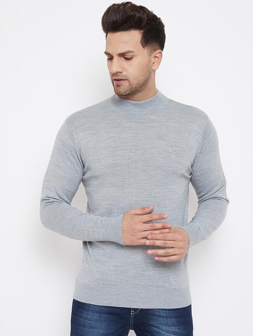 grey solid pullover - 17905065 - Very Small Image - 1