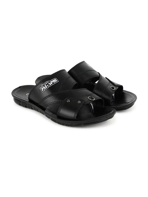 black leatherette slip on sandals - 17905841 - Very Small Image - 1