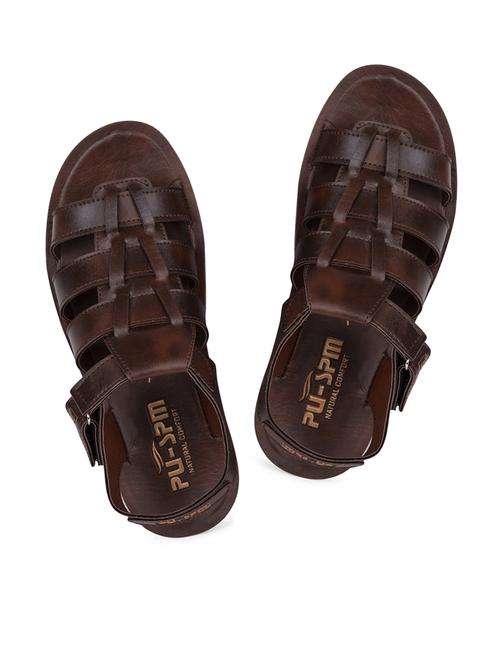brown leatherette back strap sandals - 17905844 - Very Small Image - 1