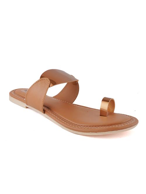 tan pu one toe sandals - 17906387 - Very Small Image - 1