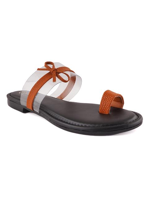 tan pu one toe sandals - 17906399 - Very Small Image - 1