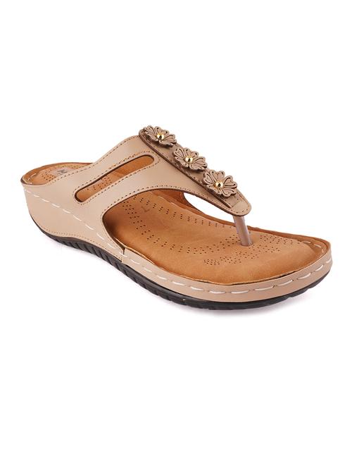 just lady platform heel beige slip on slippers - 17906432 - Very Small Image - 1