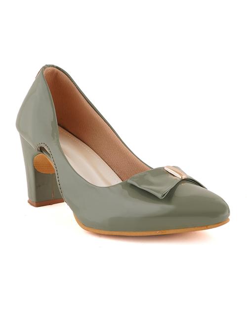 green pu slip on pumps - 17906682 - Very Small Image - 1