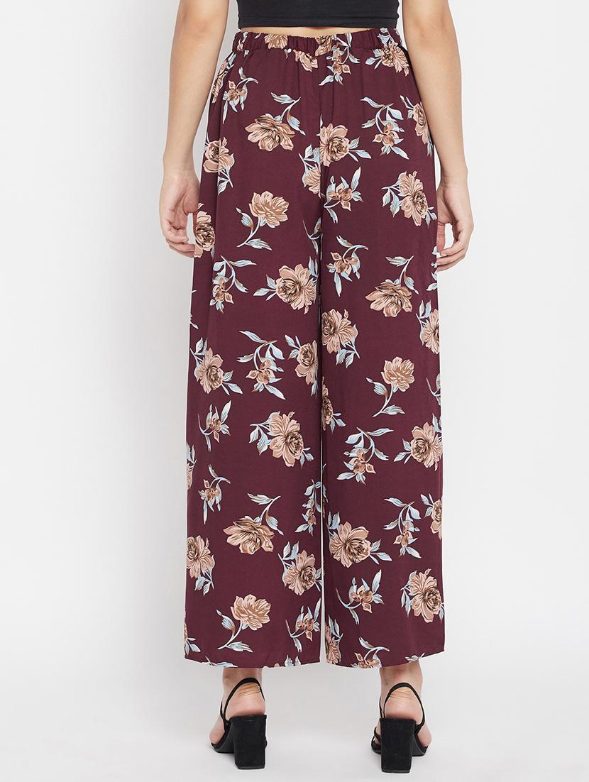 printed flat front wide leg overlap trouser - 17906907 - Standard Image - 2