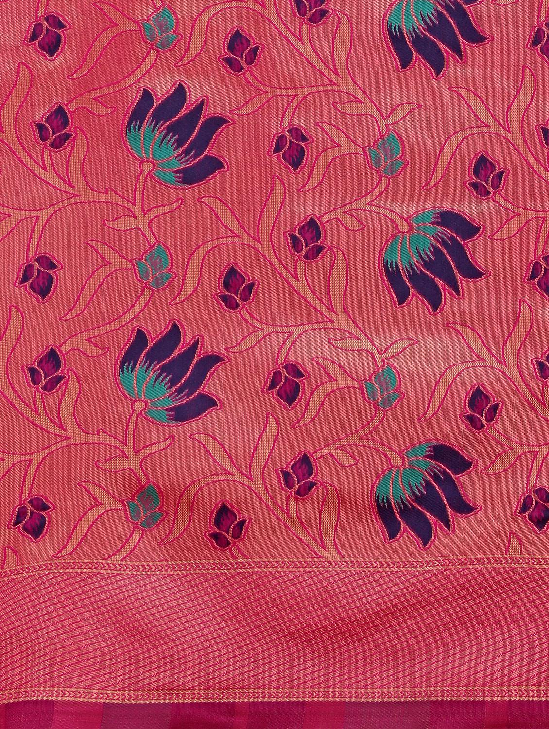 women's floral pink colored saree - 17908157 - Zoom Image - 3