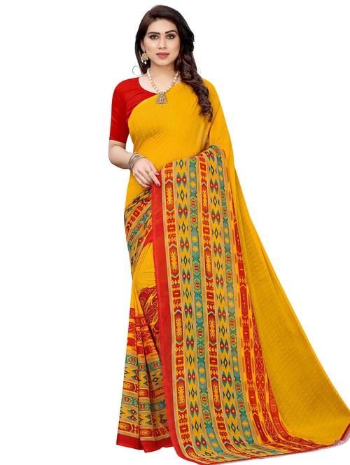 solid printed saree - 17909333 - Very Small Image - 1
