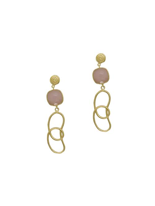 pink brass drop earring - 17909525 - Very Small Image - 1