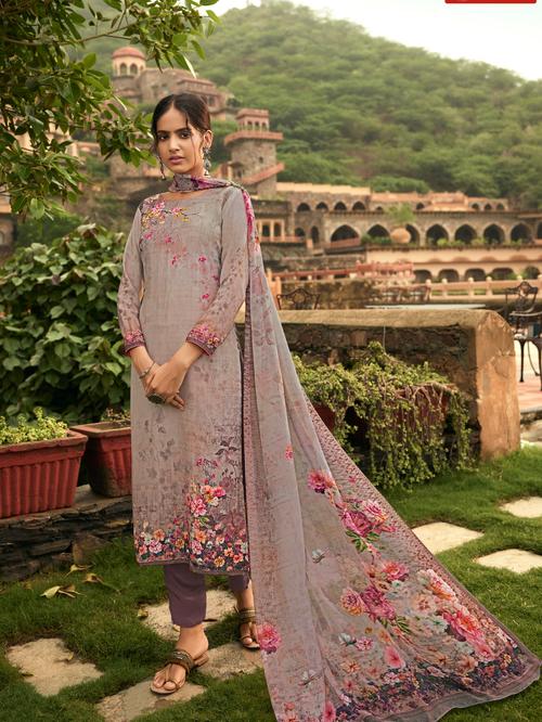 fancy floral, digital print straight suit  - 17911049 - Very Small Image - 1