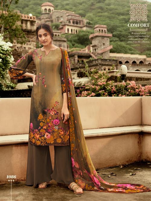 fantastic floral, digital print palazzo suit  - 17911052 - Very Small Image - 1