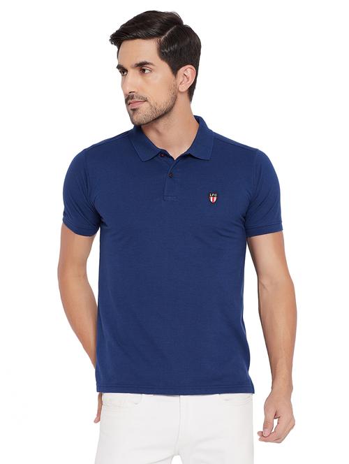 navy blue solid polo t-shirt - 17911226 - Very Small Image - 1