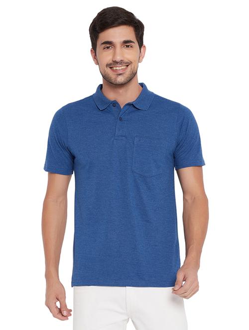 blue solid polo t-shirt - 17911234 - Very Small Image - 1