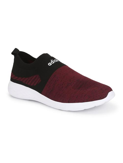 maroon color block slip on shoes - 17912080 - Very Small Image - 1