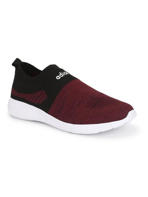 maroon color block slip on shoes - 17912087 - Very Small Image - 1