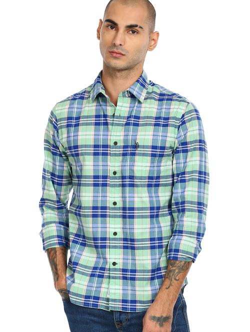 blue checkered casual shirt - 17913353 - Very Small Image - 1
