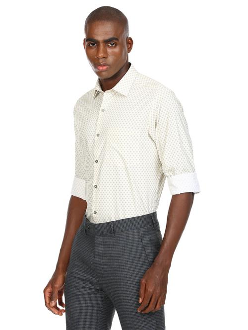 yellow printed formal shirt - 17913442 - Very Small Image - 1