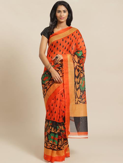 printed bhagalpuri saree with blouse - 17914108 - Very Small Image - 1