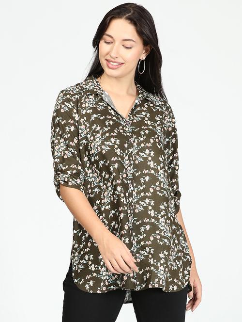 women's straight collared top - 17915297 - Very Small Image - 1