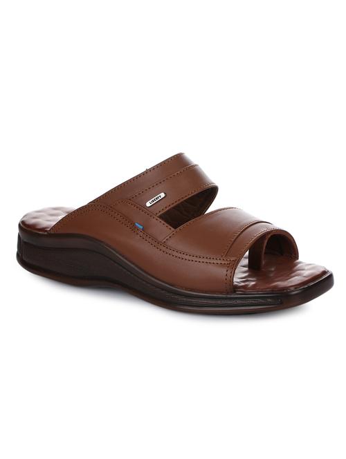 tan leather slip on flip flops - 17917386 - Very Small Image - 1