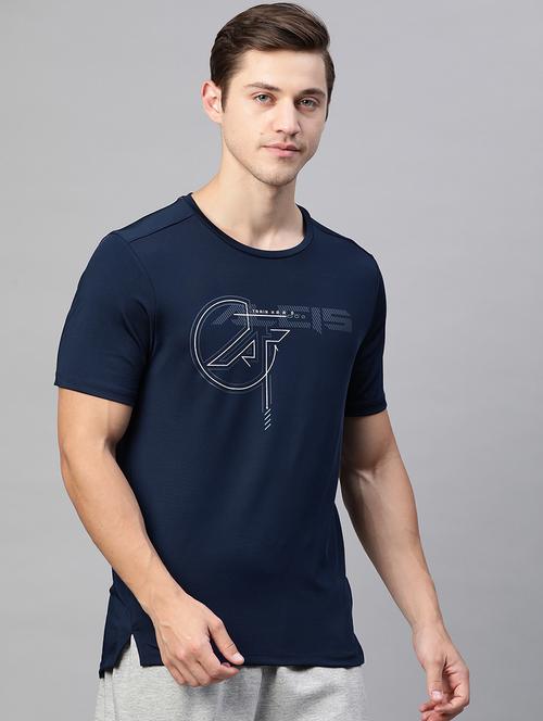 navy blue printed t-shirt - 17922351 - Very Small Image - 1