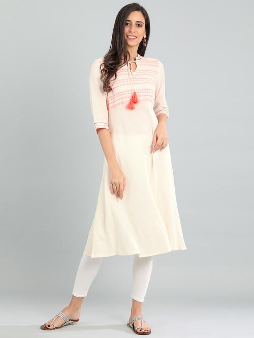 solid flared kurta - 17922993 - Very Small Image - 1