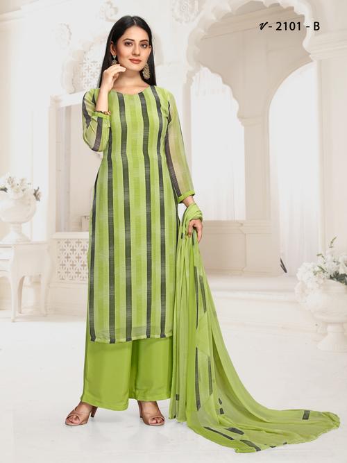 vishwam green colored digital printed crepe  - 17924625 - Very Small Image - 1