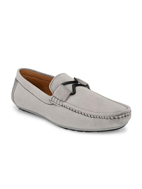 grey synthetic office wear loafers - 17924689 - Very Small Image - 1