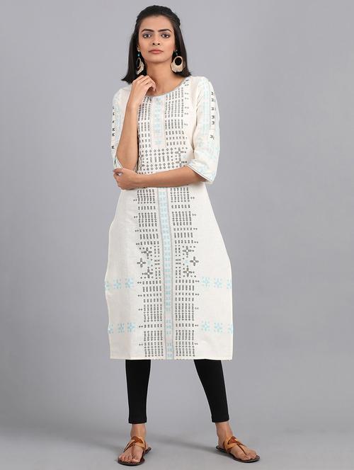 printed straight kurta - 17924878 - Very Small Image - 1