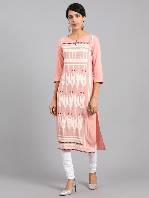 printed straight kurta - 17924941 - Very Small Image - 1