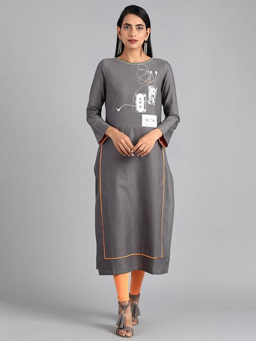 women's straight kurta - 17925024 - Very Small Image - 1