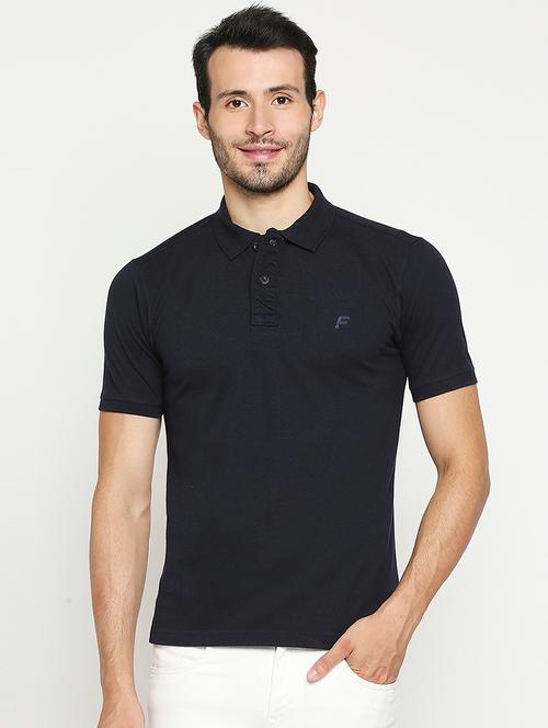 navy blue solid polo t-shirt - 17925293 - Very Small Image - 1