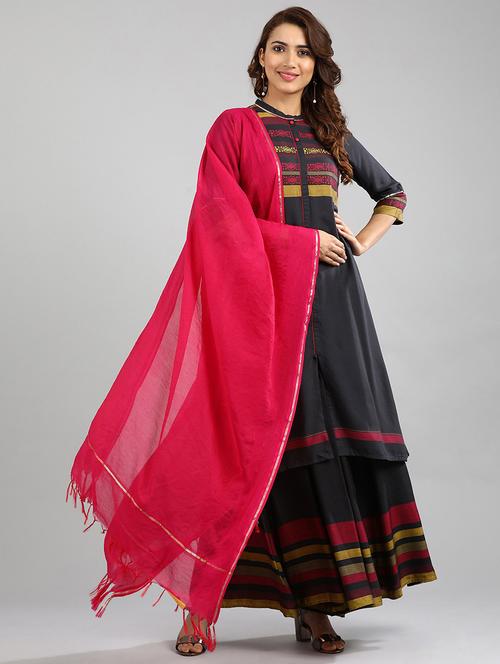 pink viscose dupatta - 17927101 - Very Small Image - 1