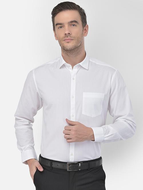 white solid formal shirt - 17928873 - Very Small Image - 1