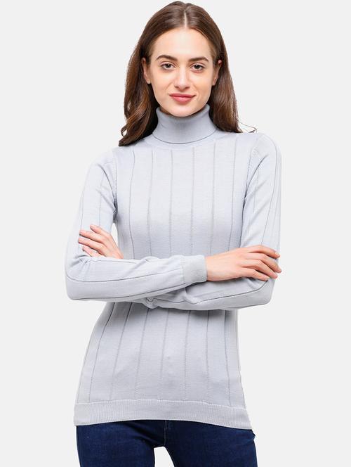 Turtle Neck Solid Pullover - 17929336 - Very Small Image - 1