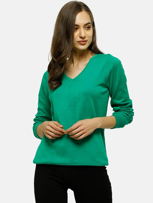 v-neck solid pullover - 17929378 - Very Small Image - 1