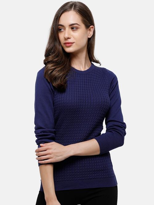 round neck textured pullover - 17929380 - Very Small Image - 1