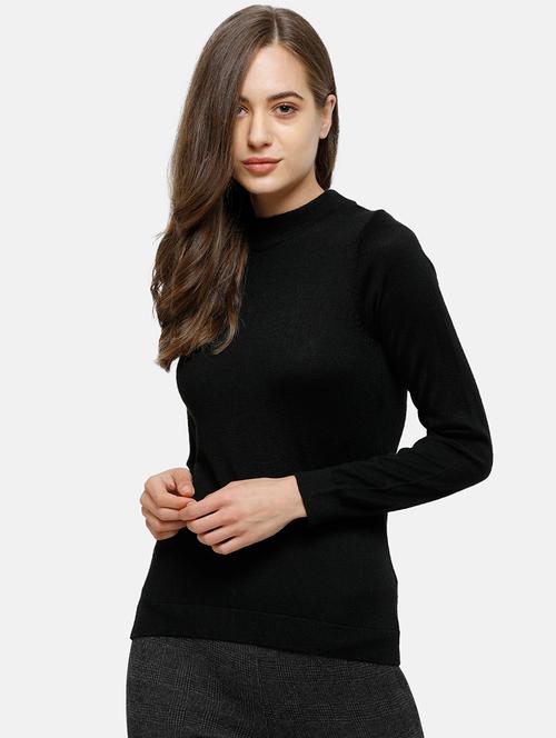 round neck solid pullover - 17929415 - Very Small Image - 1