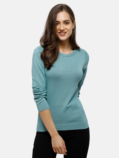 round neck solid  pullover - 17929459 - Very Small Image - 1