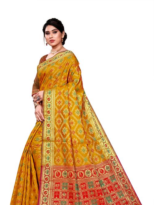 traditional banarsi cotton silk saree  - 17929847 - Very Small Image - 1