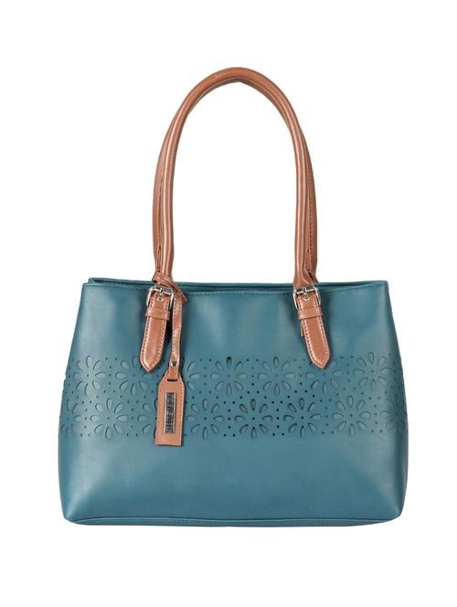 blue leatherette (pu) handbag - 17930478 - Very Small Image - 1