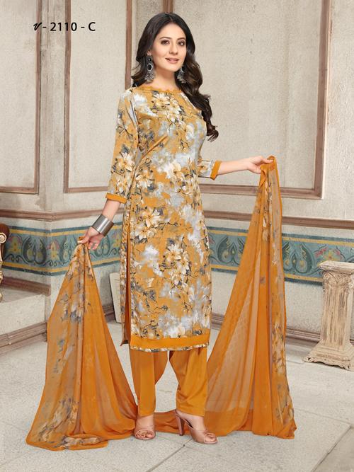 vishwam mustard colored digital prints crepe  - 17930589 - Very Small Image - 1