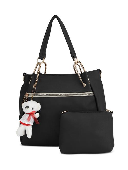 grey leatherette (pu) combo handbag - 17930644 - Very Small Image - 1