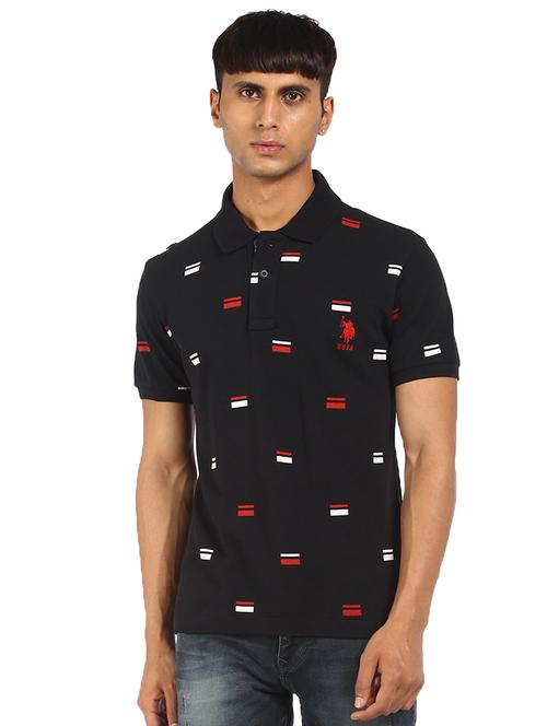 black printed polo t-shirt - 17930851 - Very Small Image - 1