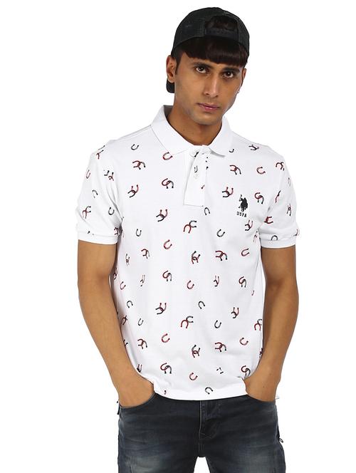 white printed polo t-shirt - 17930852 - Very Small Image - 1